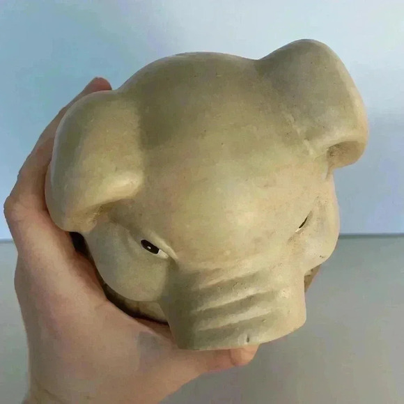 MANN Signed Studio Pottery Pig Piglet Shelf Decor 12" Brown Neutral Farmhouse - Picture 10 of 15